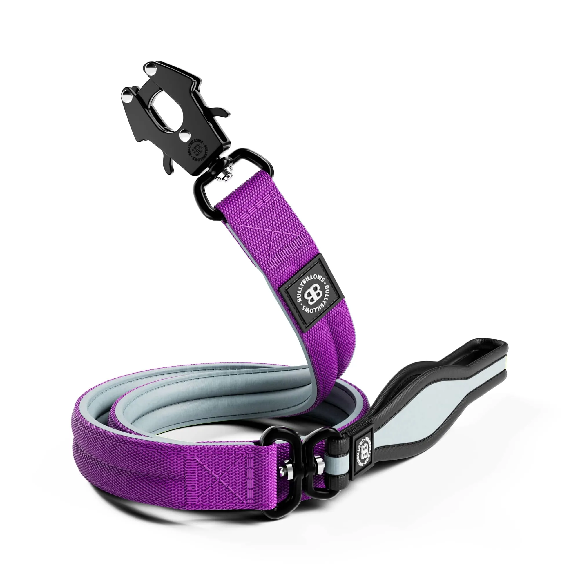 1.2m Mini Combat Lead | Secure Clasp - Purple x Metal Grey