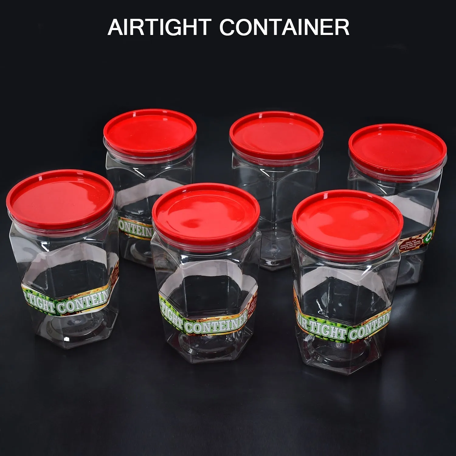 2299 Air Tight Kitchen Storage Container for Rice | Dal | Atta, BPA-Free, Flour | Cereals | Snacks | Stackable | Modular, Round. (Approx - 1100Ml, Set of 6pcs)