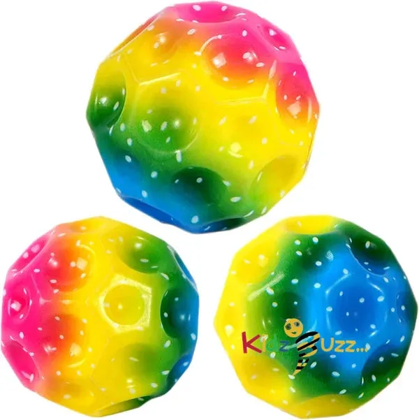 3 x Rainbow Moon Ball- Bounce Ball, Small Water Ball, Bath Beach Toy