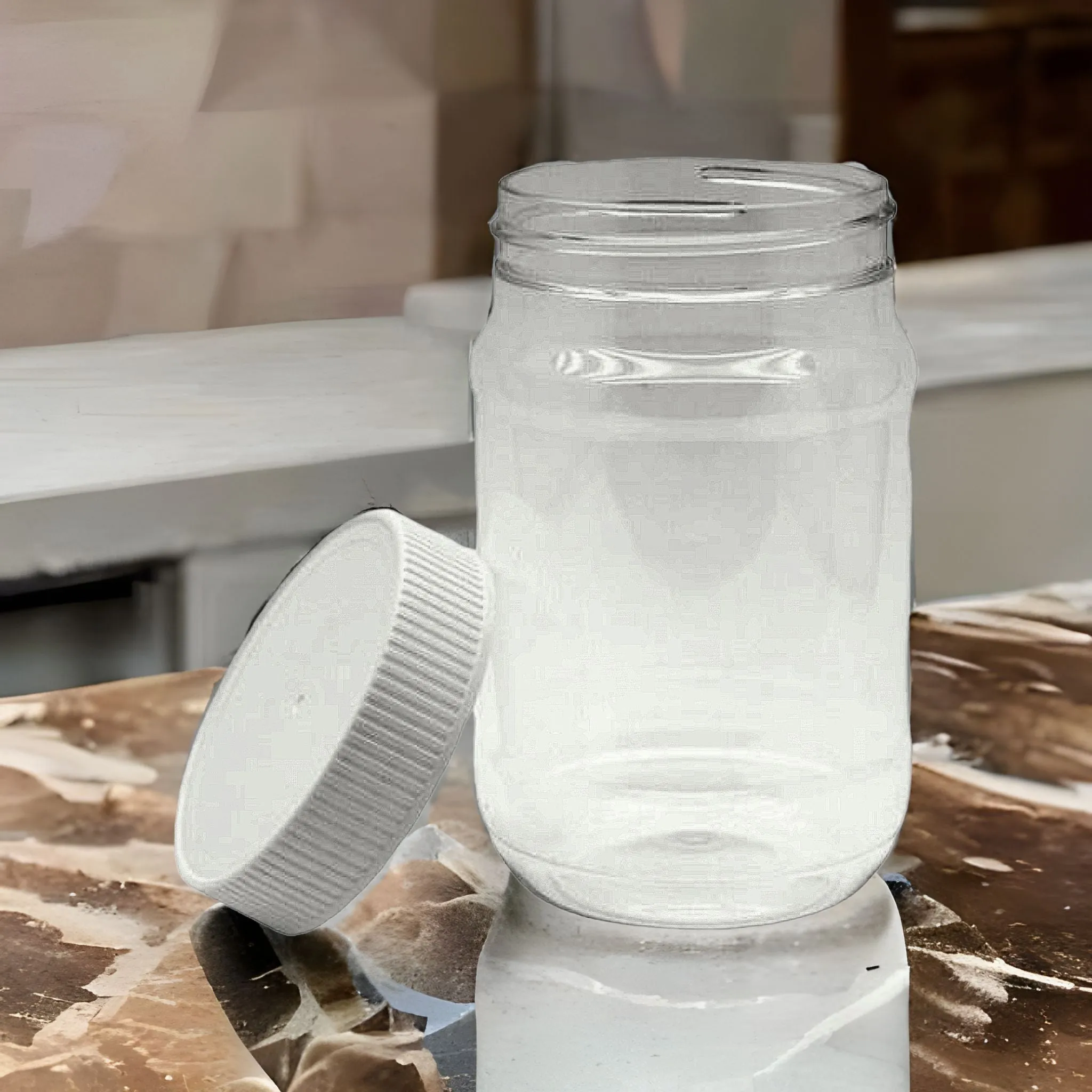 350ml PET Plastic Honey Jar Bottle with Screw-on Lid 10pack