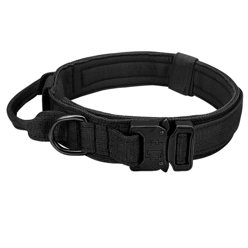 Adjustable Tactical Dog Collar with Matching Leash Set - Durable Nylon for Training and Walking