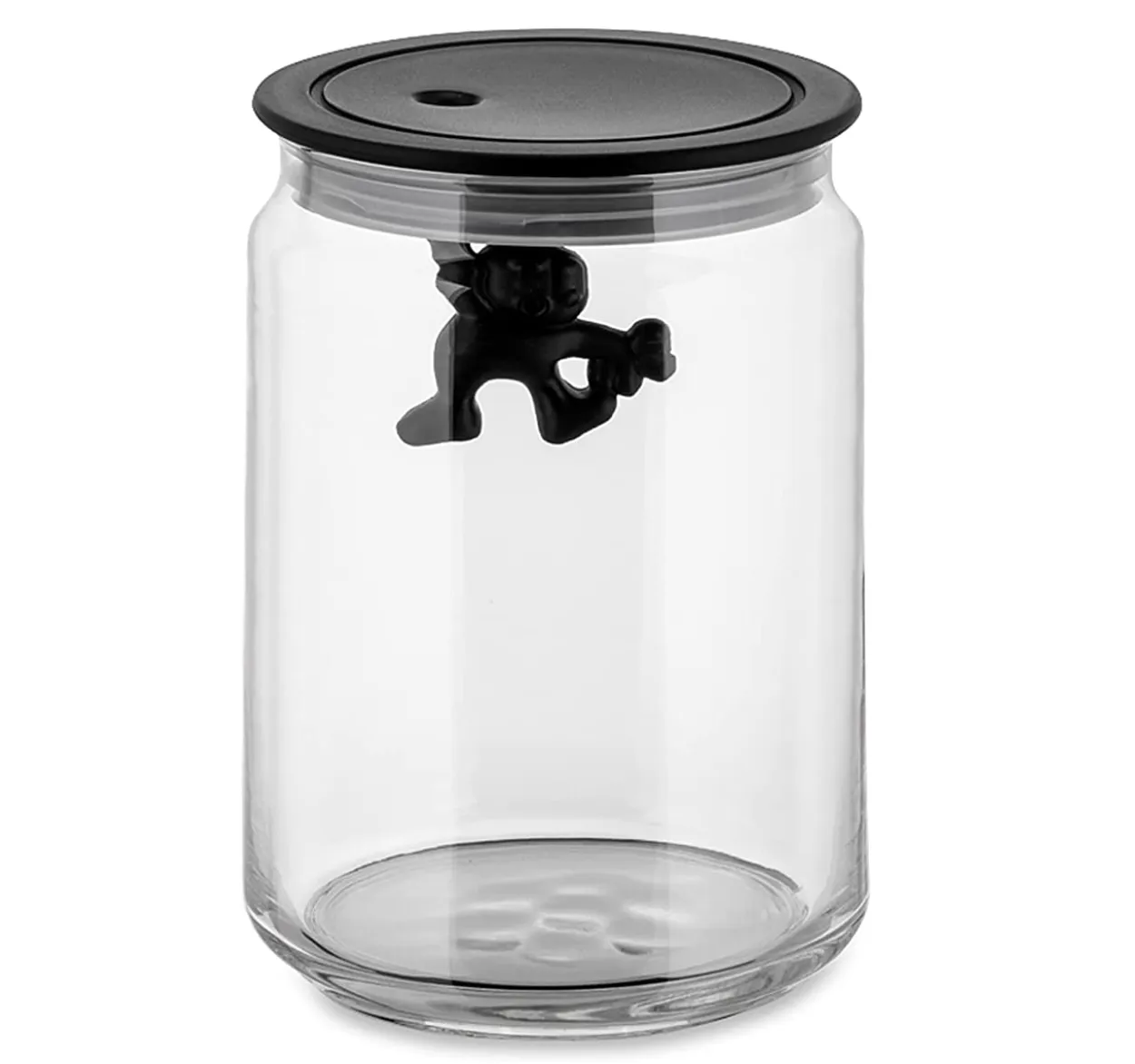 Alessi Gianni Glass Kitchen Box Jar – Black – 6"