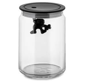 Alessi Gianni Glass Kitchen Box Jar – Black – 6"