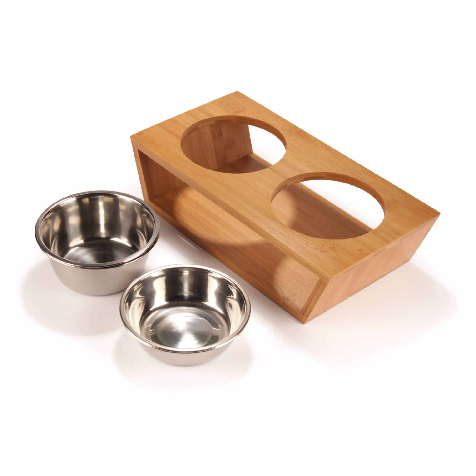 Bamboo Pet Feeder Stand