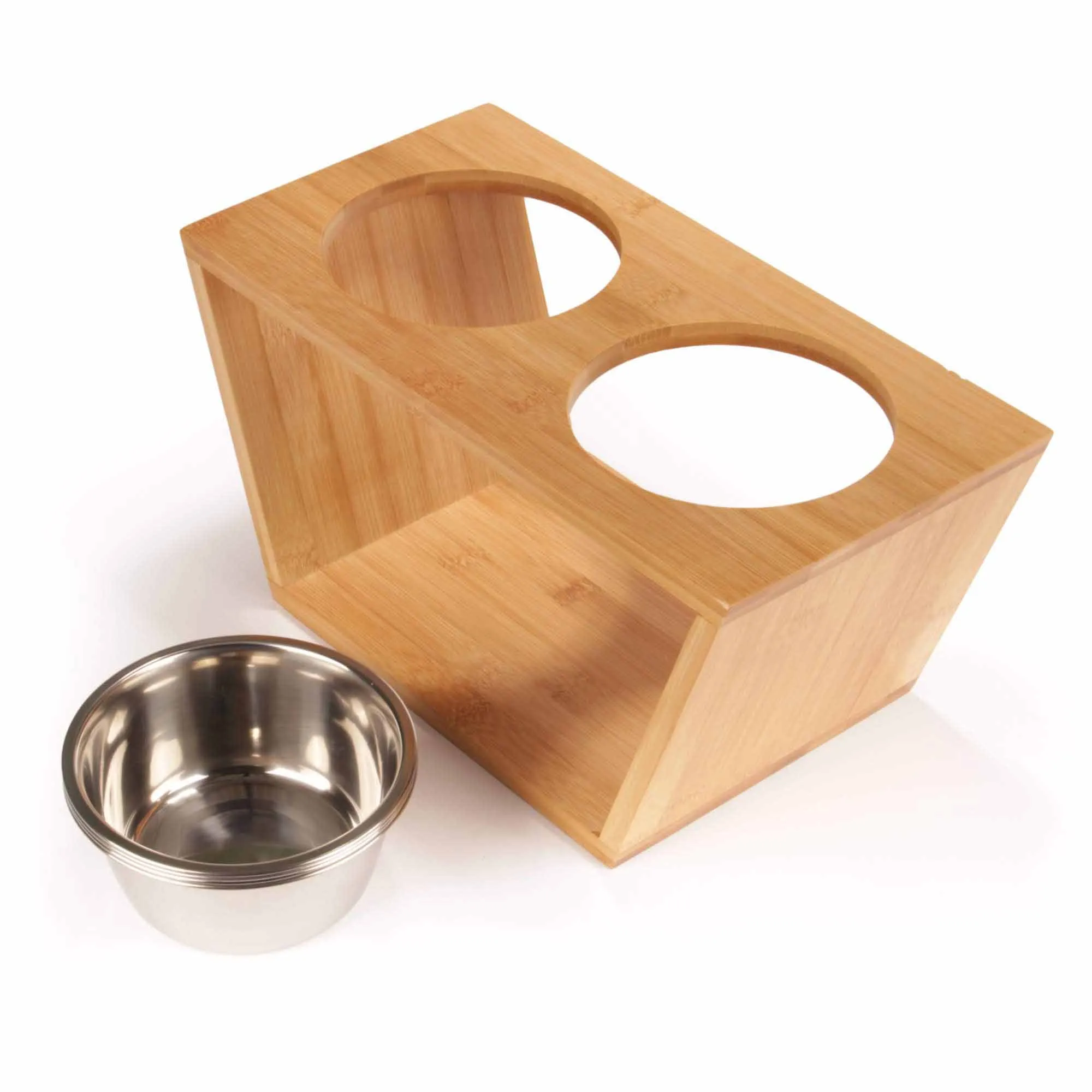 Bamboo Pet Feeder Stand