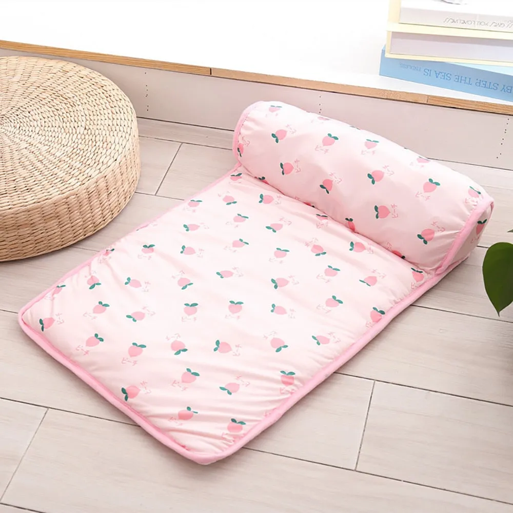 Best Calm and Relaxed Dog Cooling Bed Blanket Breathable Ice Pad With Pillow