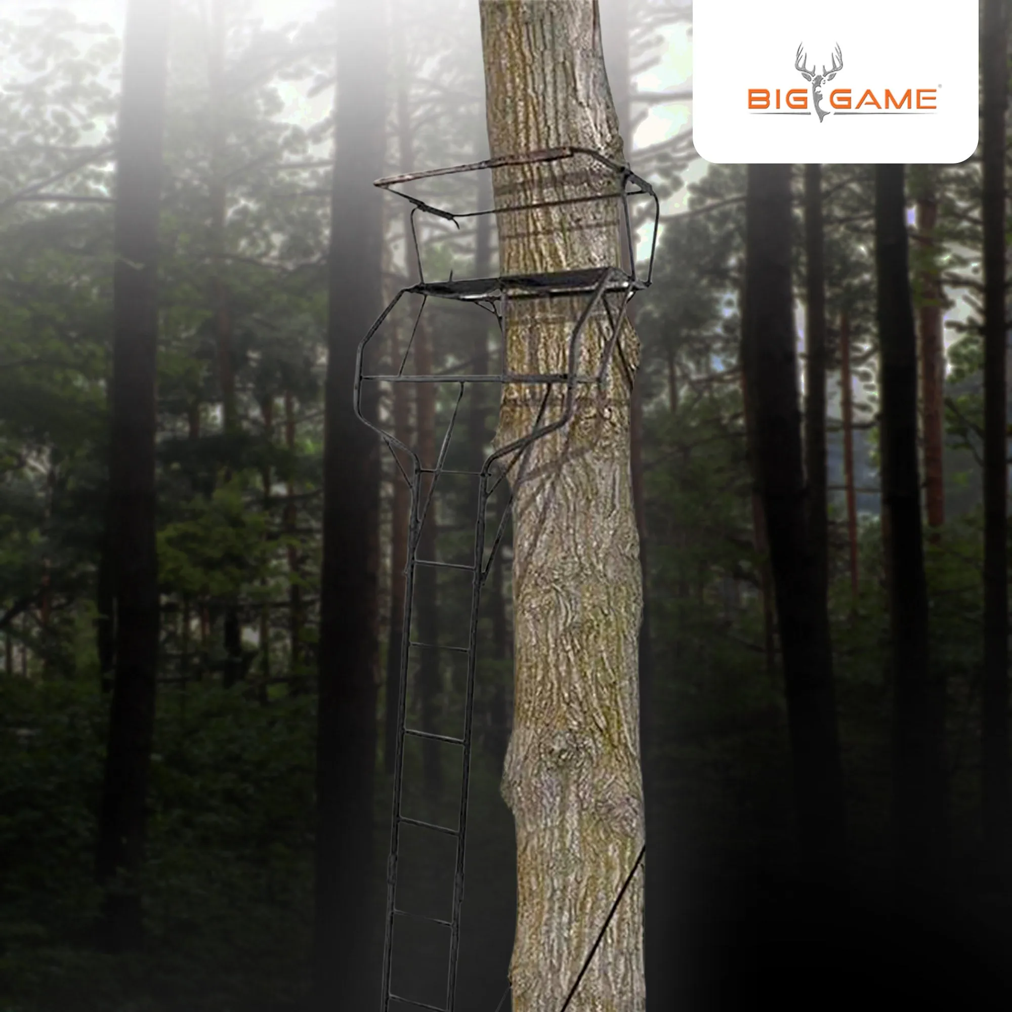 Big Game Guardian XLT 18 Foot 2 Person Deer Hunting Ladder Climbing Tree Stand