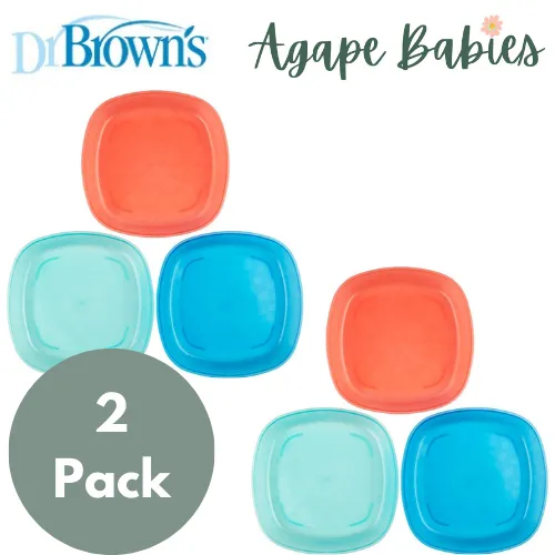 [Bundle of 2] Dr Brown's Toddler Plates, 3-Pack