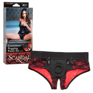 Calexotics Scandal® Crotchless Pegging Panty Set - L/XL