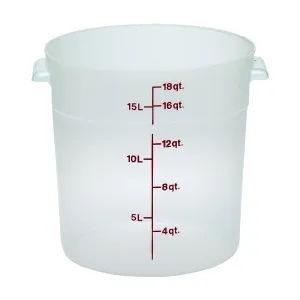 Cambro RFS18PP190 Round Storage Container, Translucent, 18 qt.