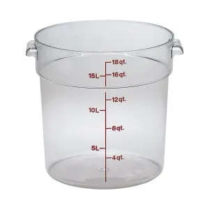 Cambro RFSCW18135 Camwear Round Storage Container, Clear, 18 qt.