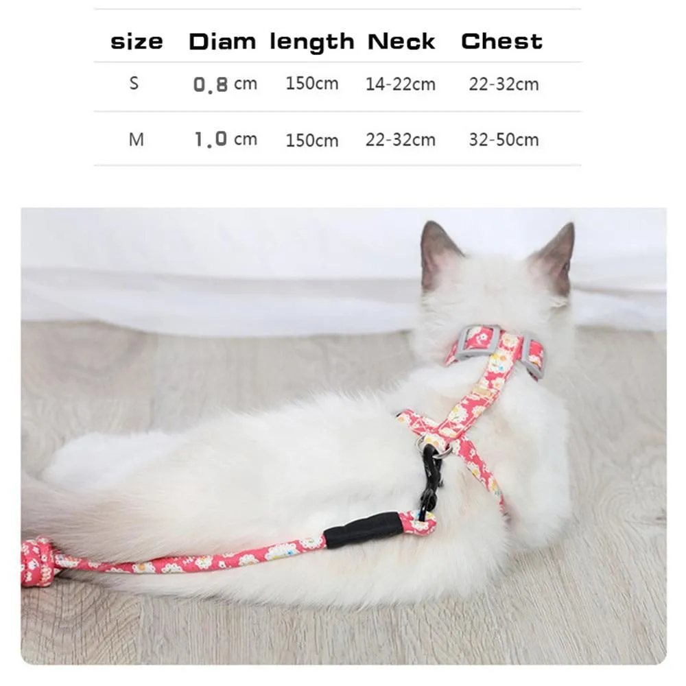 Cat Collar Harness Leash Traction Rope Chest Strap Pet Safe Gentle Leader Come