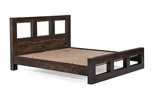 COBRA CRAFT Solid Wood King Size Bolton Poster Bed with Upholstered Headboard