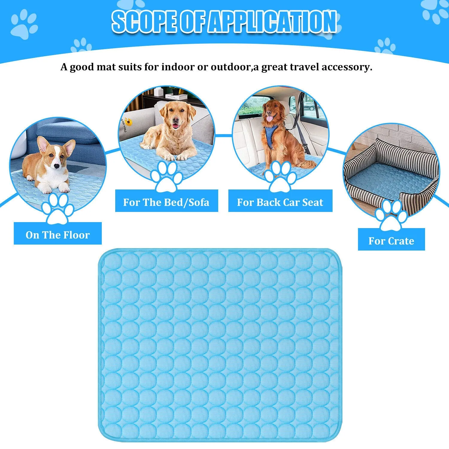 Dog Cooling Pad | Puppy Blanket For Summer Sleeping