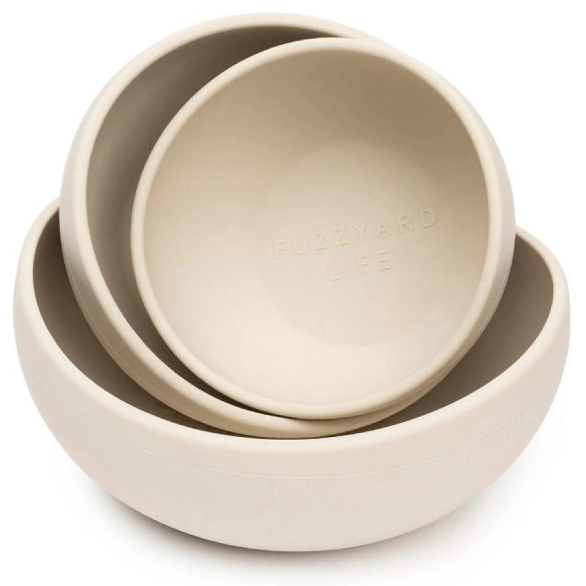 Fuzzyard Silicone Dog Bowl - Sandstone