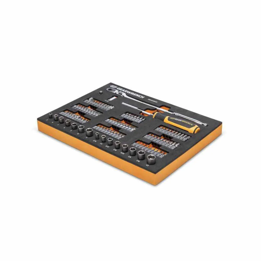 Gearwrench GWMSMBS01 105 Pc. 1/4” Drive Slim Head Mechanics Tool Set in Foam Storage Tray