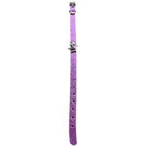 Glitter Dog Collar With Crown Purple - Adjustable Sparkly Durable Pet Accessory