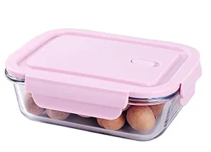 Golden bird Glass Lunch Box | High Borosilicate | Glass Food Storage Container with Air Vent Lid | Leak Proof & Microwave Safe | Office Tiffin. (Multicolor, 1)