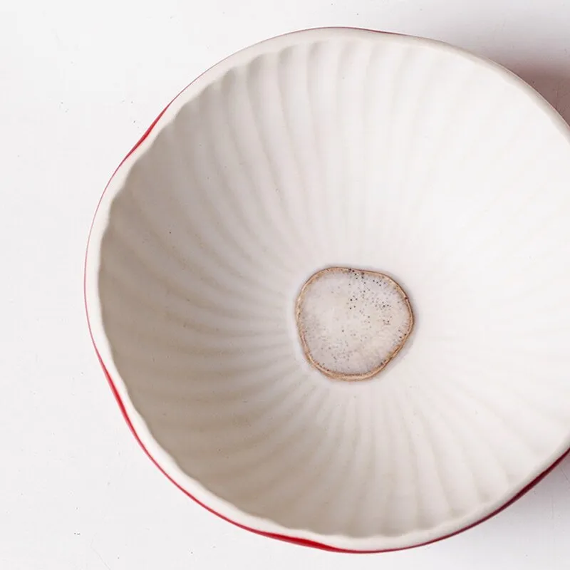 Hand-Painted Red Mushroom Ceramic Tableware Set