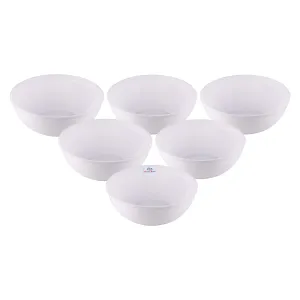 Heart Home Bowls|Plastic Dishwasher Safe Bowl|Multipurpose Serving Bowls|Bowls for Kitchen|Microwave Safe Bowls for Salad|Soup|Pasta|1500 ML|Pack of 6 (White)