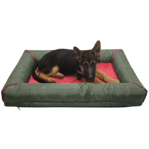 Hiputee Canvas Waterproof Portable Washable Bed for Dogs and Cats (Green Red)