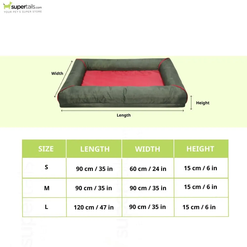 Hiputee Canvas Waterproof Portable Washable Bed for Dogs and Cats (Green Red)