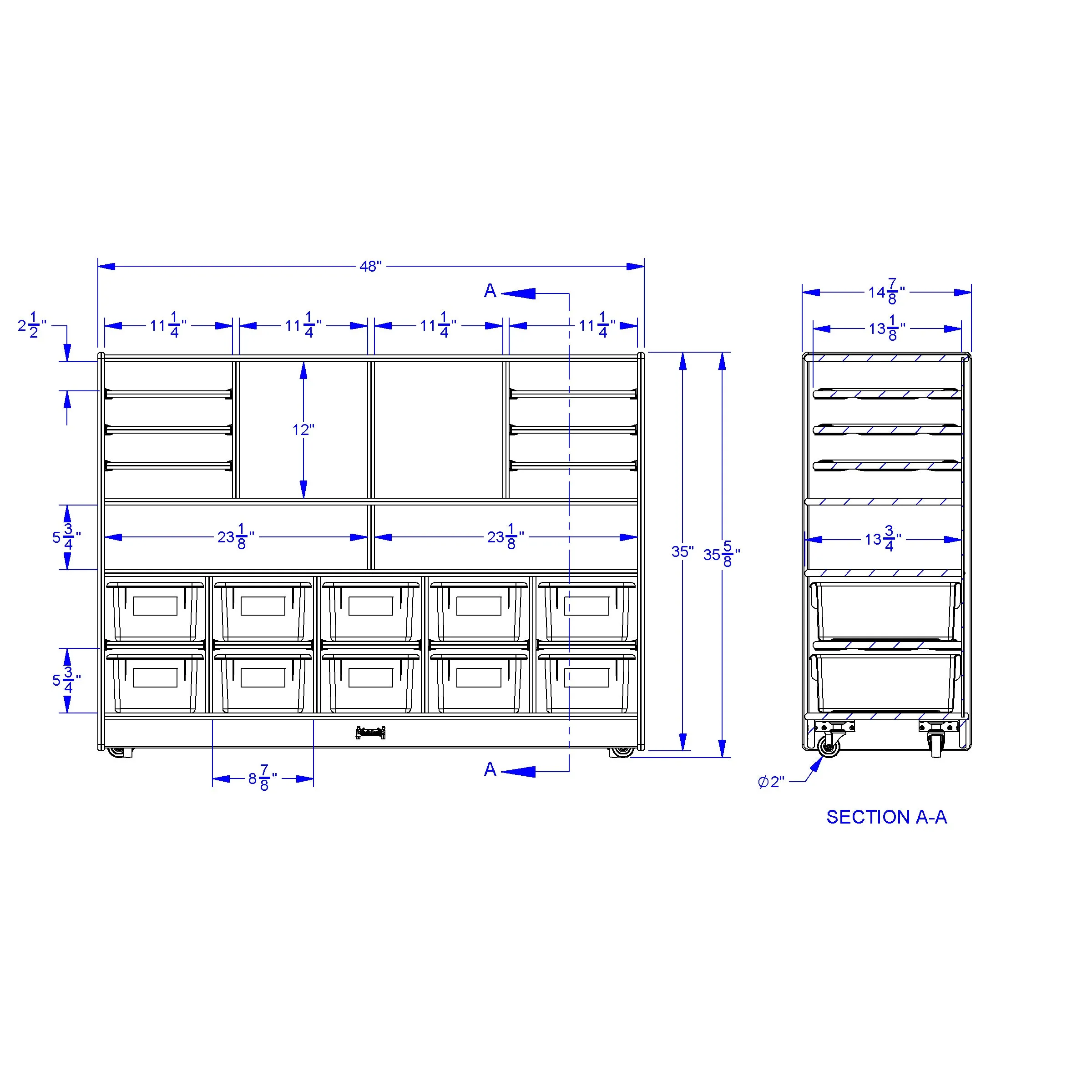 Jonti-Craft® Deluxe Sectional Cubbie-Tray Mobile Unit - with Clear Trays