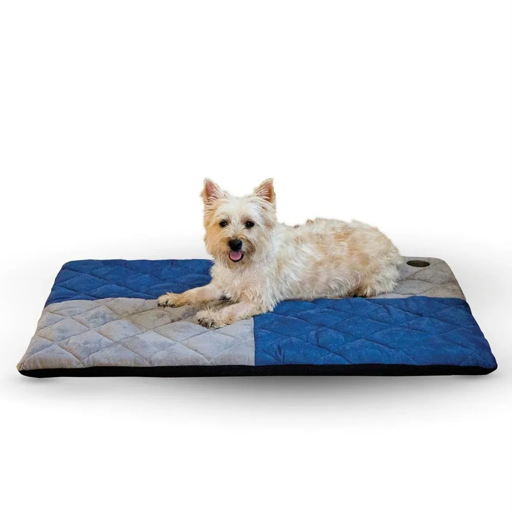 K&h Pet Products Quilted Memory Dream Pad 1" Medium Blue - Gray 27" X 37" X 1"