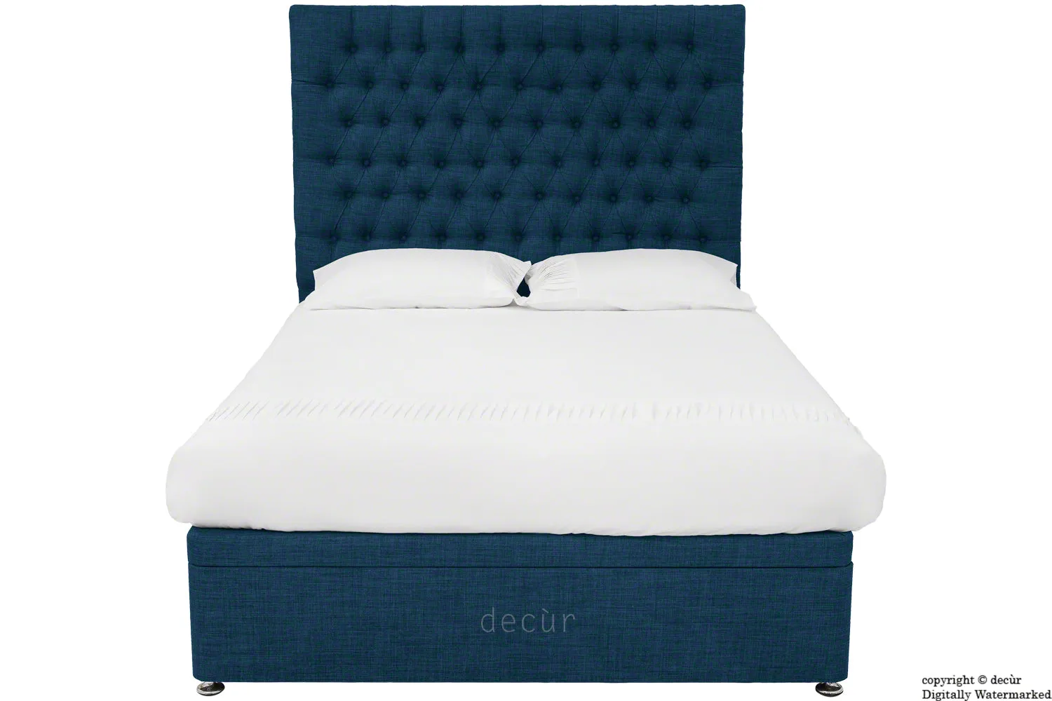 Kensington Linen Upholstered Ottoman Bed - Midnight