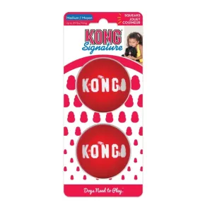 KONG Durable High Bounce Signature Dog Fetch Balls 2 pack Medium