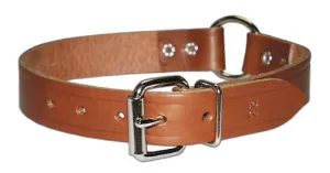 Leather Brothers  Leather Collar with Ring in Center - 3/4" x 18 in.