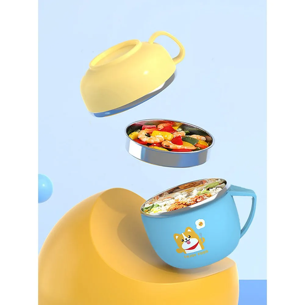 Light Blue Big size, Foxy Dual Handle Soup and Noodles Lunch Box with matching Cover