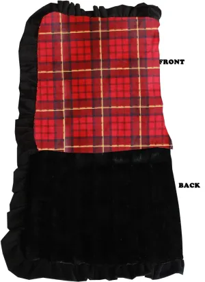 Luxurious Plush Pet Blanket Red Plaid Jumbo Size