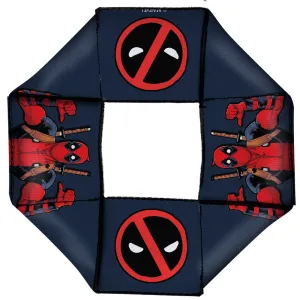 MARVEL DEADPOOL Dog Toy Squeaky Octagon Flyer - Deadpool This Guy Pose Logo2 Gray Red Black White