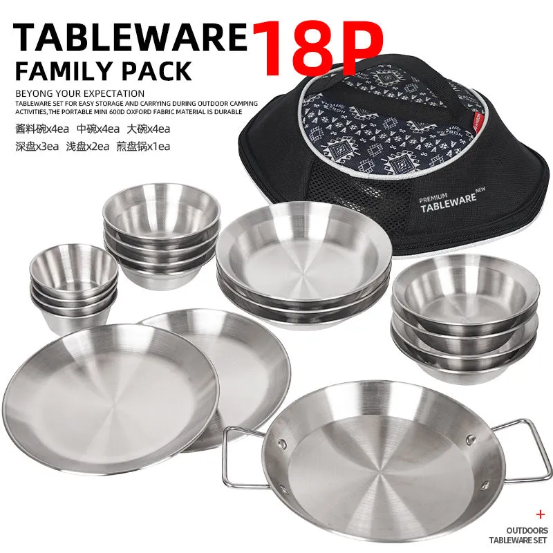 NOBANA Outdoor 18-Piece Stainless Steel Plate Set