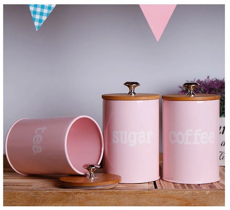 Pink Kitchen Storage Jars