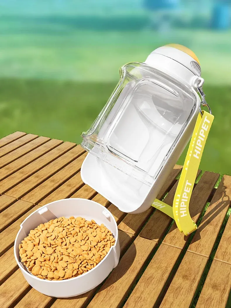 Portable 2-in-1 Dog Water Bottle & Food Container