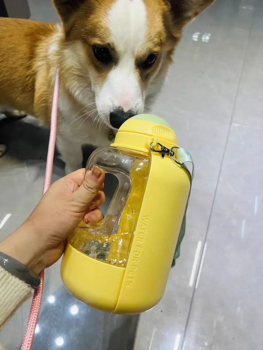 Portable 2-in-1 Dog Water Bottle & Food Container