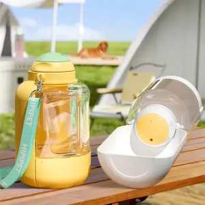 Portable 2-in-1 Dog Water Bottle & Food Container