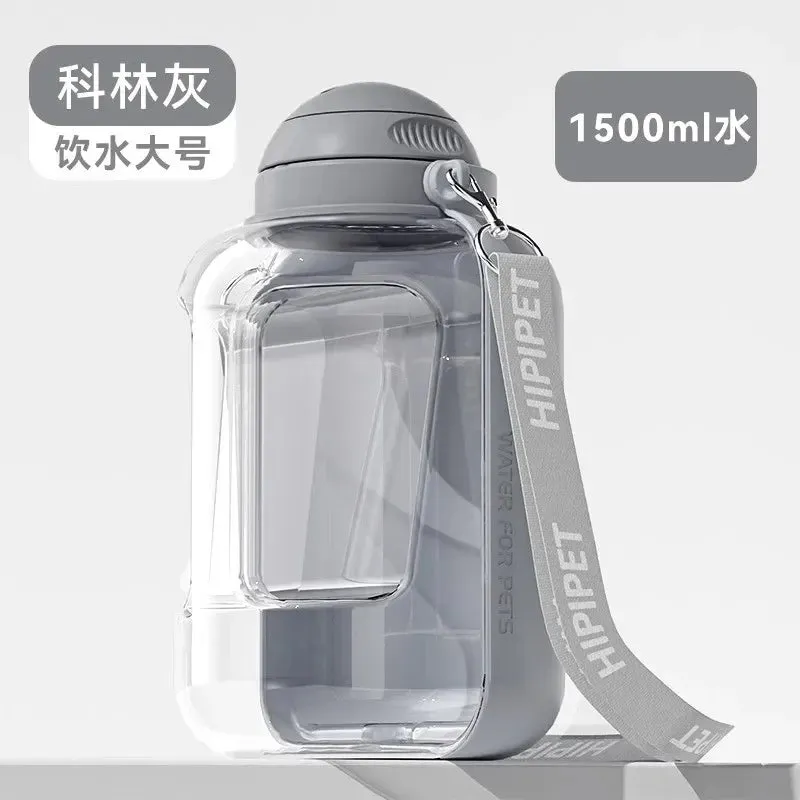 Portable 2-in-1 Dog Water Bottle & Food Container