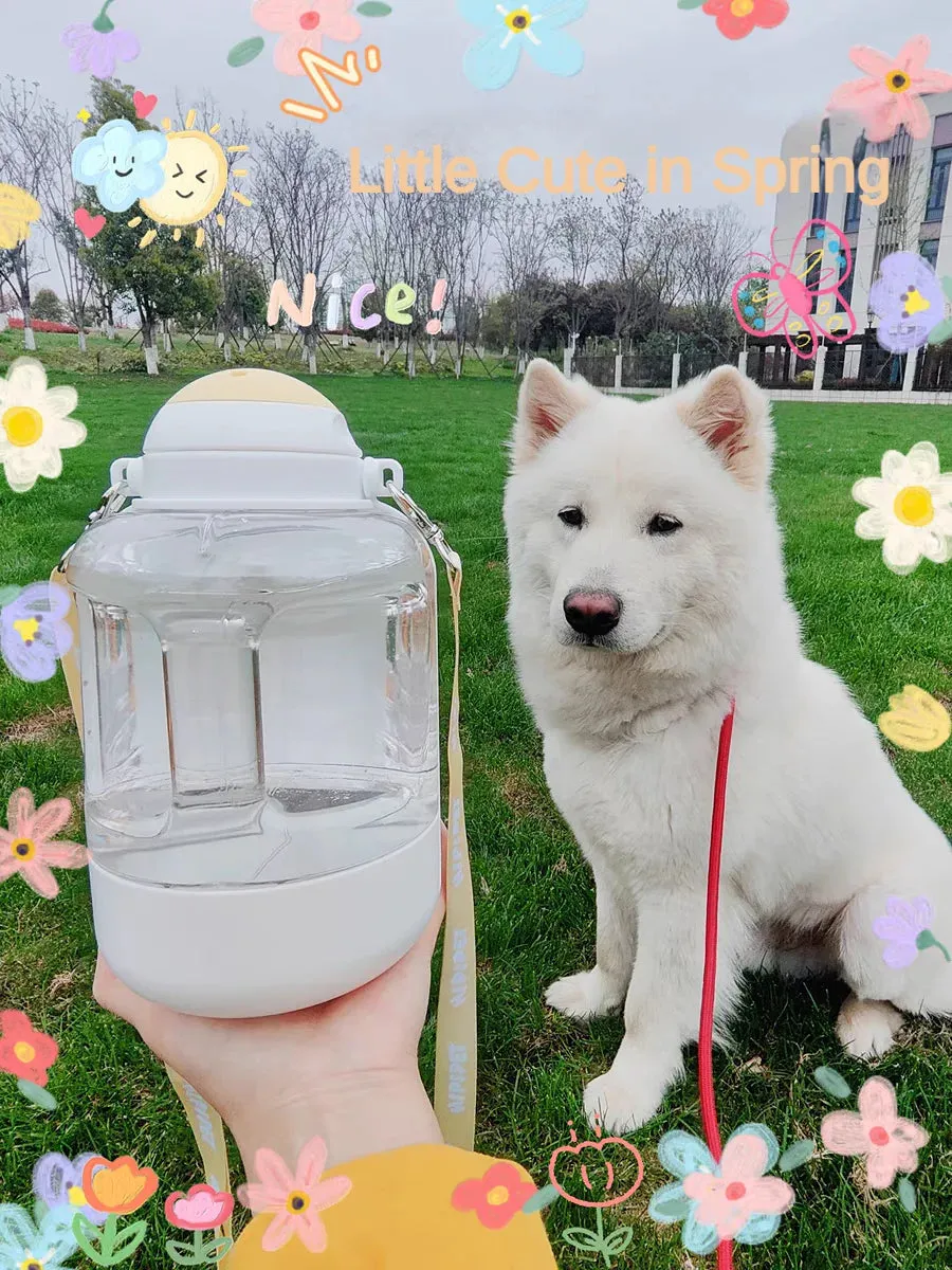 Portable 2-in-1 Dog Water Bottle & Food Container