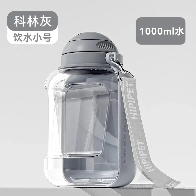 Portable 2-in-1 Dog Water Bottle & Food Container