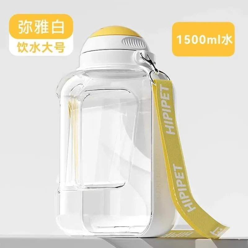 Portable 2-in-1 Dog Water Bottle & Food Container