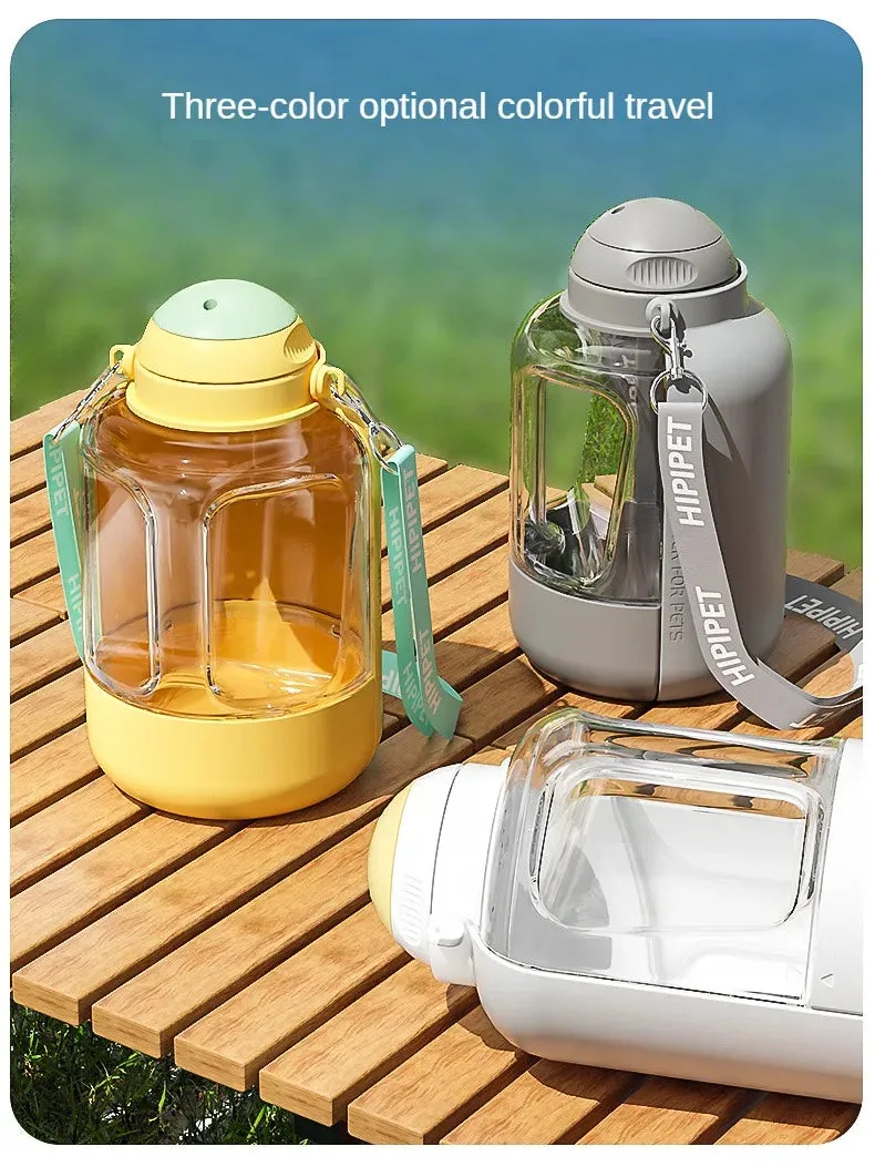 Portable 2-in-1 Dog Water Bottle & Food Container