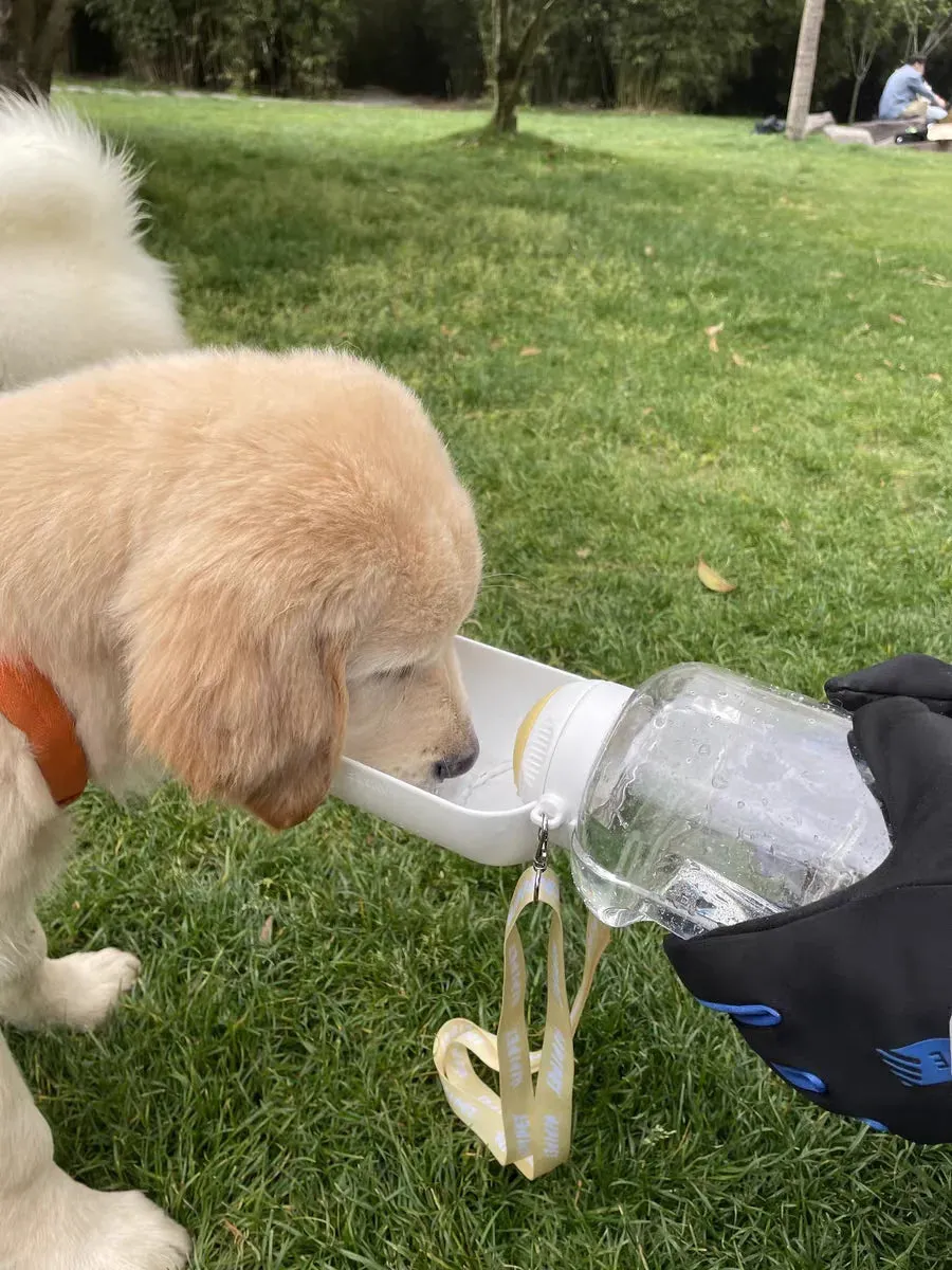 Portable 2-in-1 Dog Water Bottle & Food Container