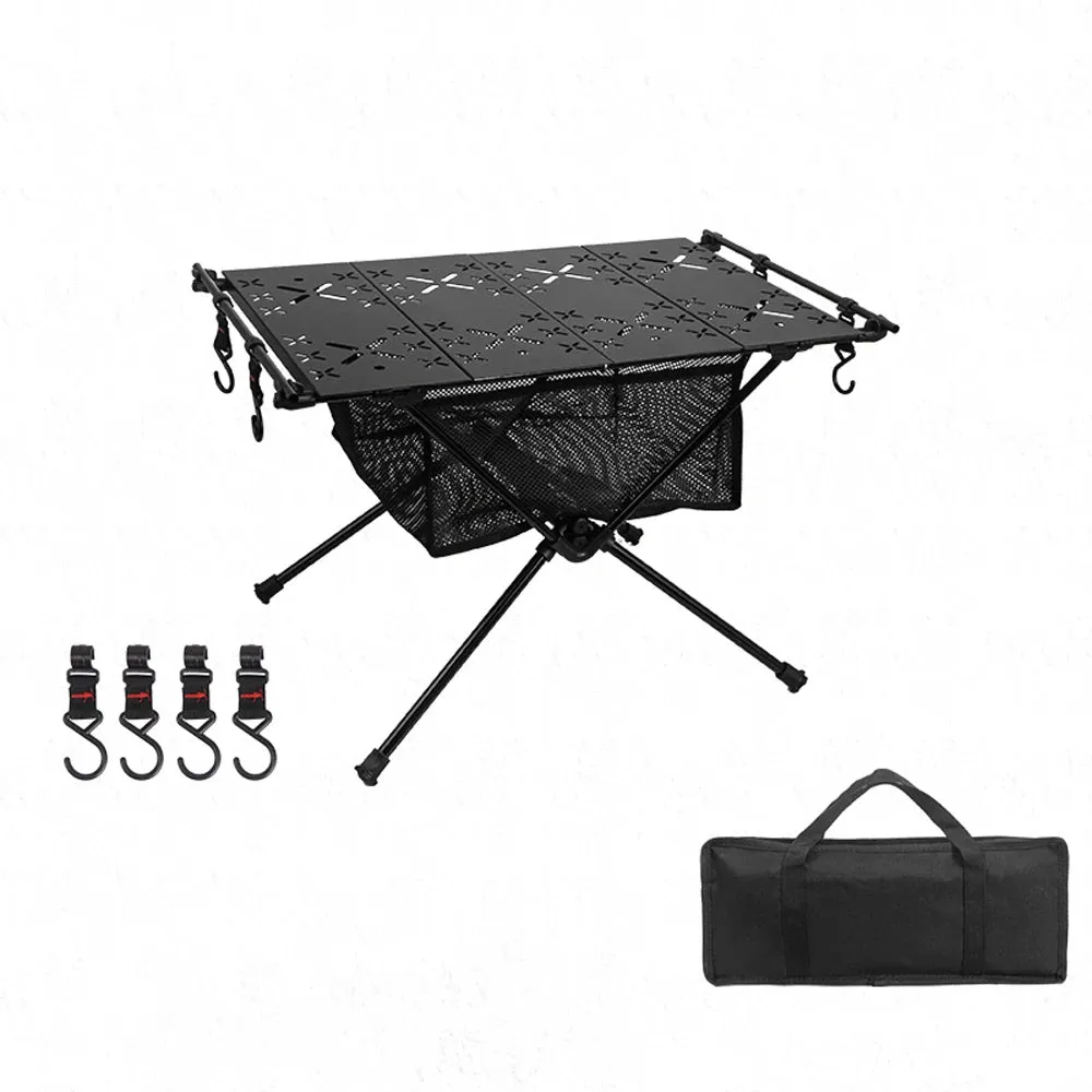 Portable Aluminum Alloy Folding Table Multifunction Ultralight Barbecue Camping Table Hiking Roll-Up Desk with Storage Bag