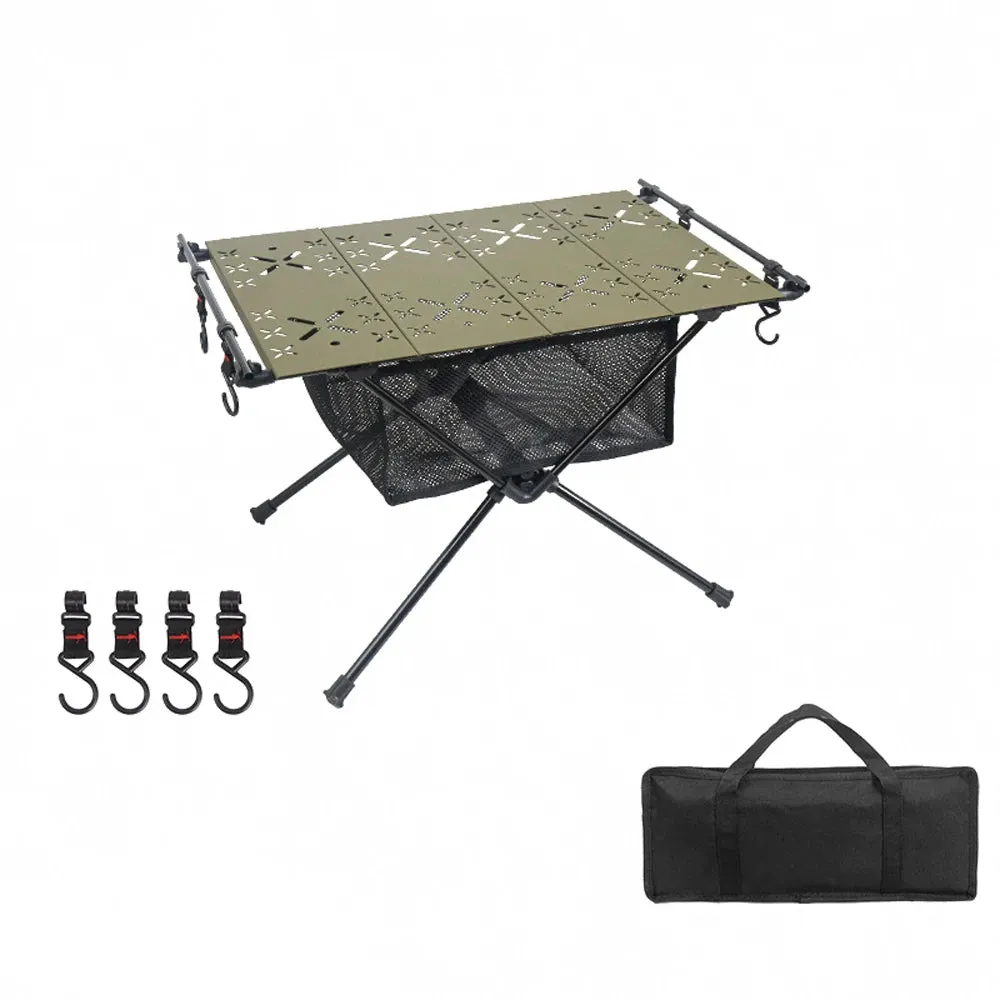 Portable Aluminum Alloy Folding Table Multifunction Ultralight Barbecue Camping Table Hiking Roll-Up Desk with Storage Bag