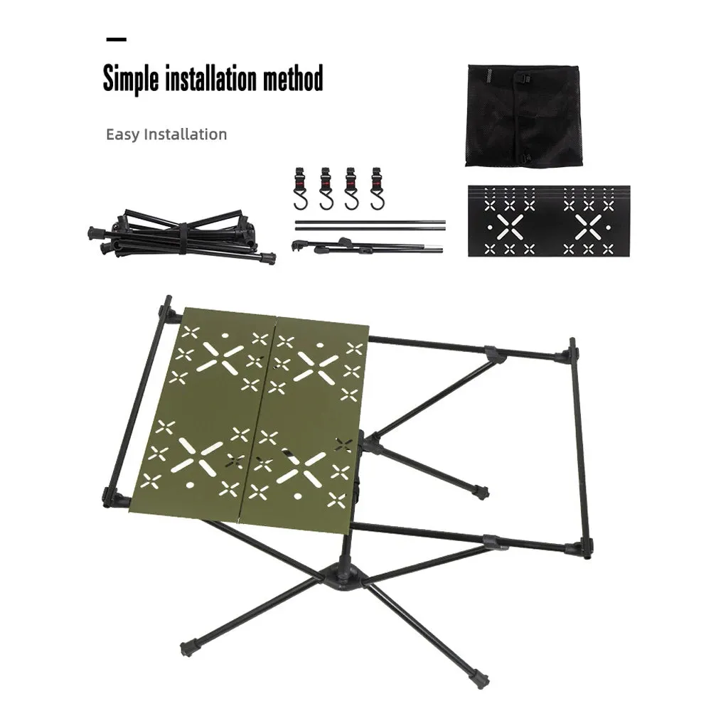 Portable Aluminum Alloy Folding Table Multifunction Ultralight Barbecue Camping Table Hiking Roll-Up Desk with Storage Bag