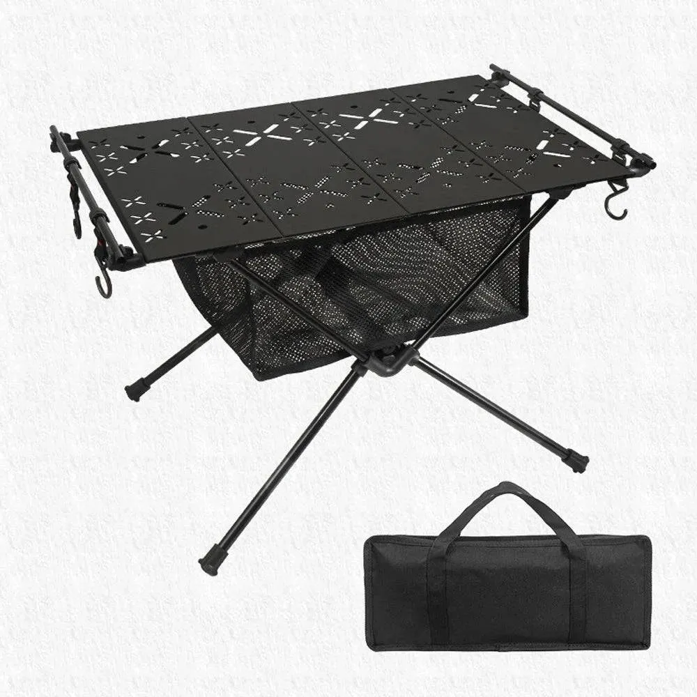 Portable Aluminum Alloy Folding Table Multifunction Ultralight Barbecue Camping Table Hiking Roll-Up Desk with Storage Bag