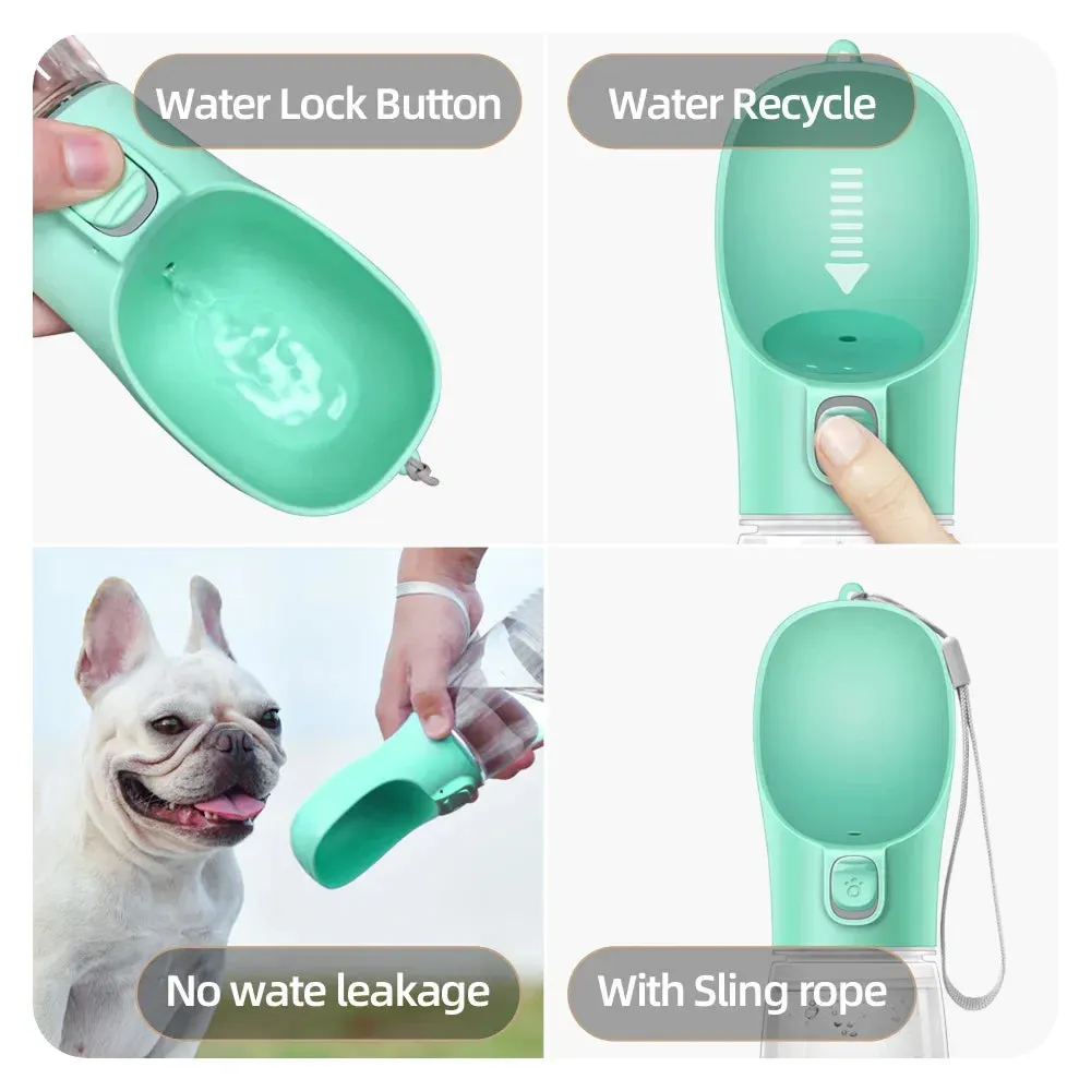 Portable Leakproof Dog Water Bottle - Travel Drinking Bowl for Small & Large Pets